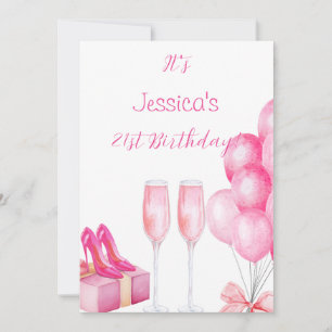 21e anniversaire de fête Invitation travail illust