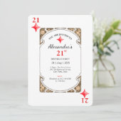 21e anniversaire Diamond Playing Card Invitation (Debout devant)