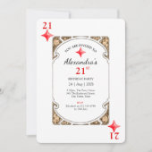 21e anniversaire Diamond Playing Card Invitation (Devant)