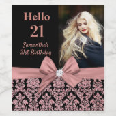 21e anniversaire étiquette bouteille de vin de fêt (Étiquettes simples)