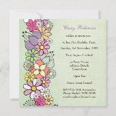 21e Anniversaire Fête Printemps Fleur Invitation p (Dos)
