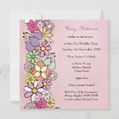 21e Anniversaire Fête Printemps Fleur Invitation p (Dos)