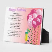 21e anniversaire Godgirl Poem Plaque (Côté)