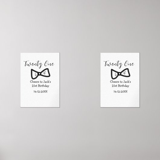 21e anniversaire homme ajouter nom noeud date d'ar (Recto)