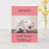 21e ANNIVERSAIRE HUMOUR DE LA CARTE COMÉDIQUE PIG (Fleur jaune)