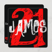 21e anniversaire Invitation (Devant / Derrière)