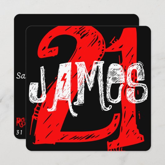 21e anniversaire Invitation (Devant / Derrière)