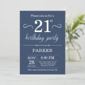 21e anniversaire Invitation Bleu (Debout devant)