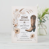 21e anniversaire Invitation Cowgirl (Debout devant)