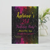 21e anniversaire, Invitation d'anniversaire coloré (Debout devant)
