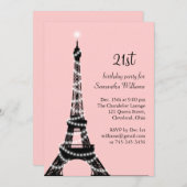 21e anniversaire Invitation de la Tour Eiffel (Devant / Derrière)