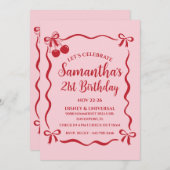 21e anniversaire Invitation et itinéraire de fête (Devant / Derrière)