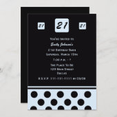 21e anniversaire Invitation fête moderne 21 en ble (Devant / Derrière)