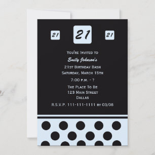 21e anniversaire Invitation fête moderne 21 en ble