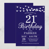 21e anniversaire Invitation Marine Bleue (Devant / Derrière)