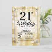 21e anniversaire Invitation Parties scintillant d' (Debout devant)
