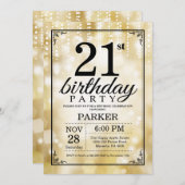 21e anniversaire Invitation Parties scintillant d' (Devant / Derrière)