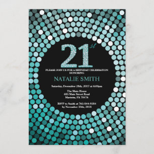 21e anniversaire Invitation Parties scintillant no