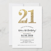 21E ANNIVERSAIRE INVITATION parties scintillant or (Devant)
