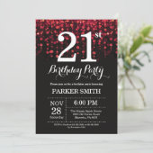 21e anniversaire Invitation Parties scintillant ro (Debout devant)