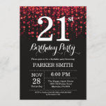 21e anniversaire Invitation Parties scintillant ro<br><div class="desc">Invitation 21e anniversaire avec Red String Lights avec Red Parties scintillant Arrière - plan. Anniversaire rouge. Anniversaire adulte. Hommes ou Femmes Anniversaire Invitation. 13ème 15ème 16ème 18ème 20ème 21ème 30ème 40ème 50ème 60ème 70ème 80ème 90ème 100ème, Tout âge. Pour plus de personnalisation, cliquez sur le bouton "Customiser" et utilisez notre...</div>