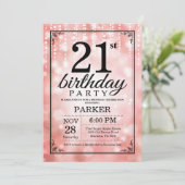 21e anniversaire Invitation Parties scintillant ro (Debout devant)