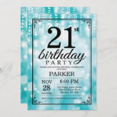 21e anniversaire Invitation Parties scintillant Tu (Devant / Derrière)