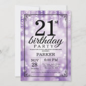 21e anniversaire Invitation Parties scintillant vi (Devant)