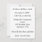 21e anniversaire Invitation personnalisée (Dos)
