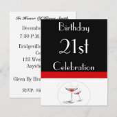 21e anniversaire Invitation personnalisée (Devant / Derrière)