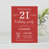 21e anniversaire Invitation Rouge (Debout devant)