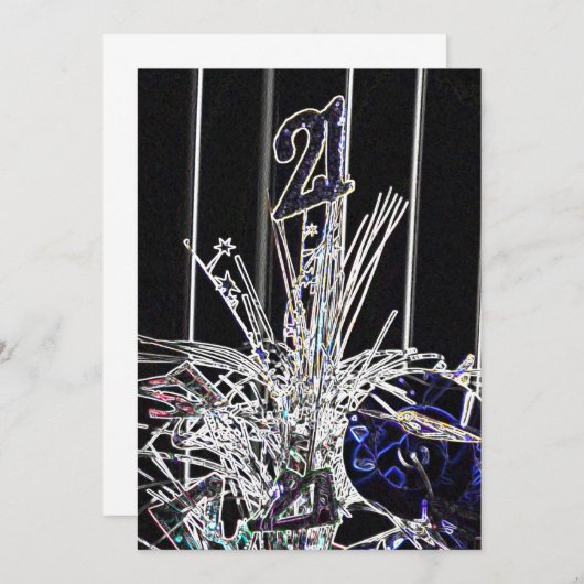 21e anniversaire Invitations de fête (Devant / Derrière)