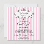 21e anniversaire Invitations - rose et blanc (Dos)