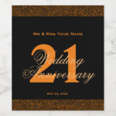 21e anniversaire Mariage Étiquette de vin personna (Étiquettes simples)