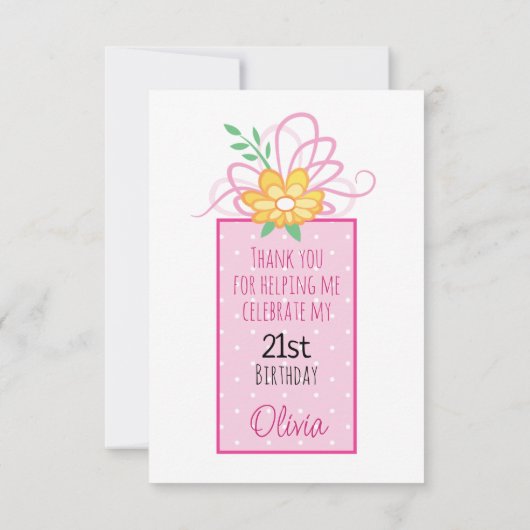 21e anniversaire Merci gâteau présent (Dos)