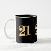 21e Anniversaire Mug 3D numéro de look (Gauche)