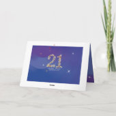 21e anniversaire - Numéro d'étoile - Bleu - Carte  (Dos)