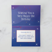 21e anniversaire - Numéro d'étoile - Bleu - Carte  (Intérieur)