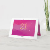 21e anniversaire - Numéro d'étoile - rose - Carte  (Dos)