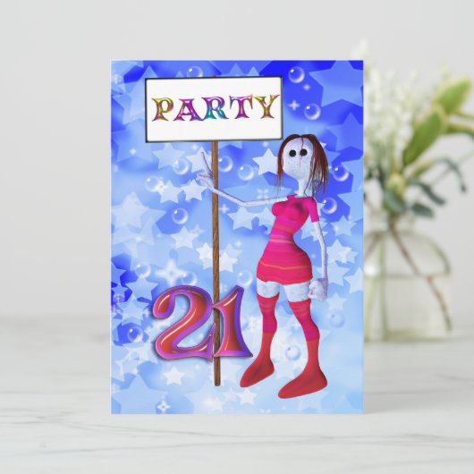 21e anniversaire panneau de réception invitation (Debout devant)