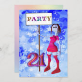 21e anniversaire panneau de réception invitation (Devant / Derrière)