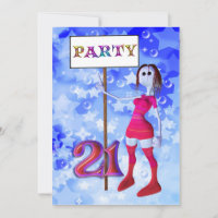 21e anniversaire panneau de réception invitation
