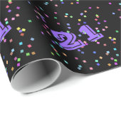 21e Anniversaire Papier d'enveloppement cadeau (Coin rond)