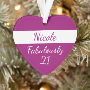 21e anniversaire Personnaliser Fabulement 21 rose