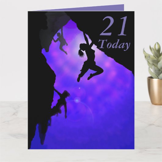 21e anniversaire rock grimpeurs carte d'art (Petite plante)