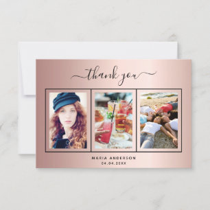 21e anniversaire rose blush photo carte de remerci