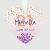 21e anniversaire rose d'or confetti fleurs pourpre (devant)