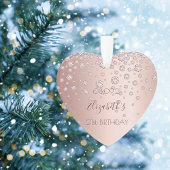 21e anniversaire rose or diamants scintillant 21