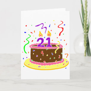 21e Birthday Cake Kaart