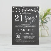21e Birthday Invitation Chalkboard Kaart (Staand voorkant)